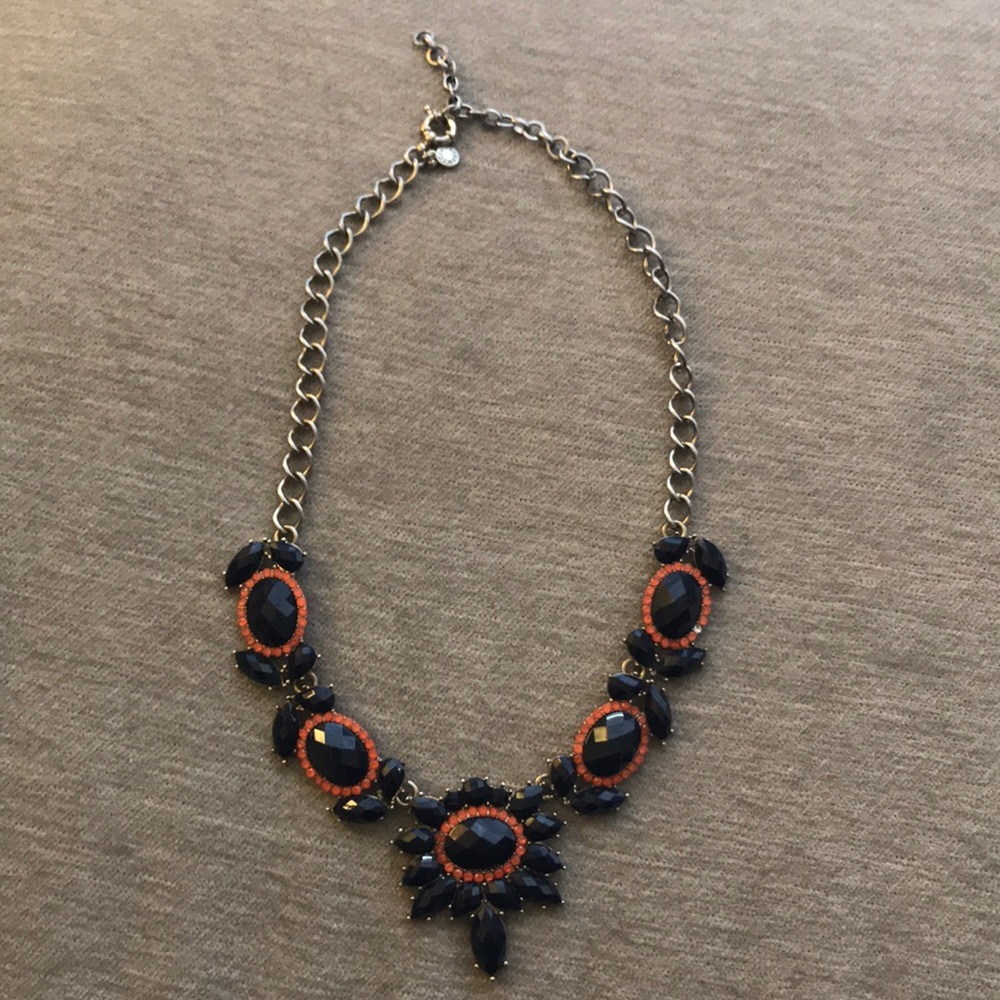 J.Crew Statement Navy and Pink Necklace
